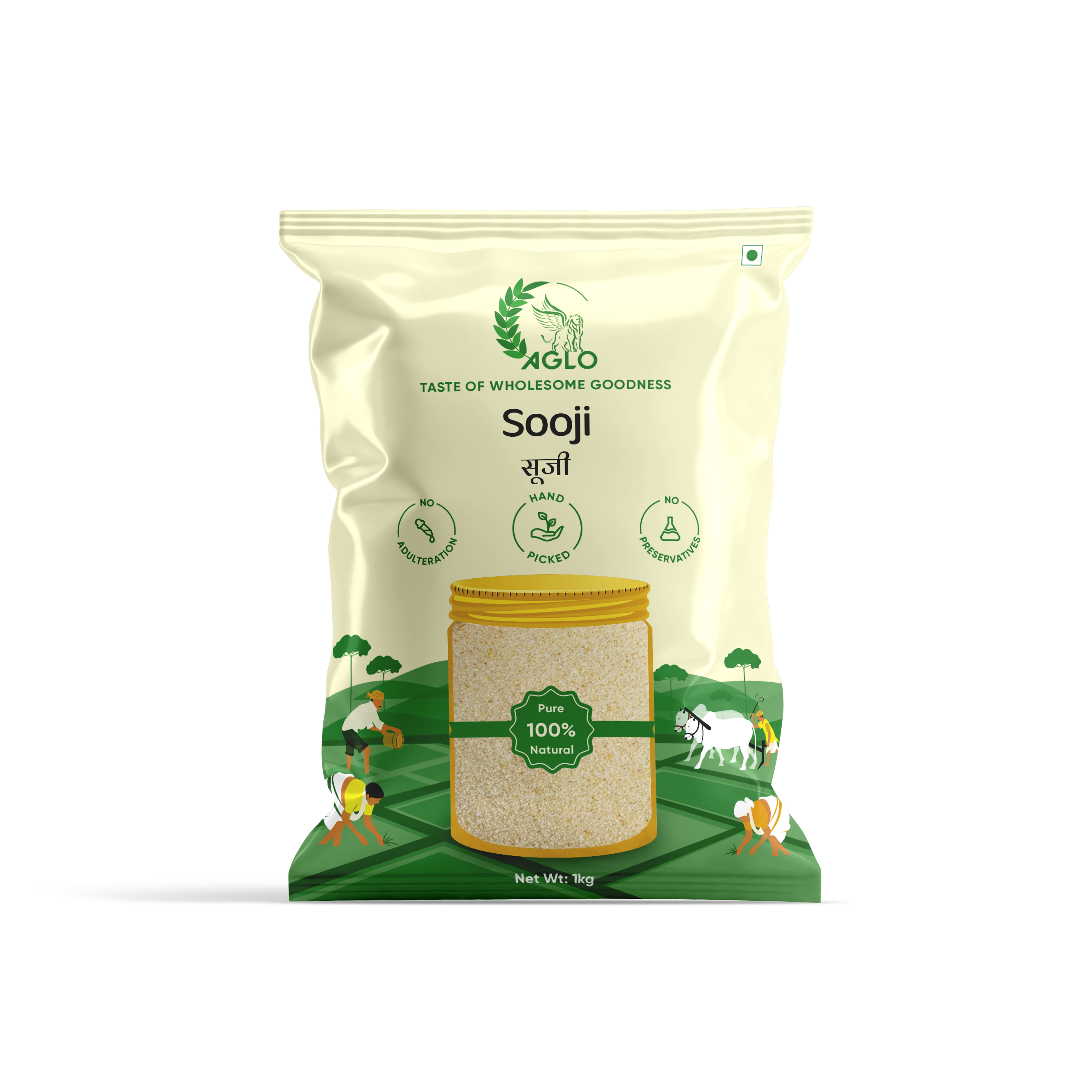 Soji (Semolina)Versatile sooji (semolina) is perfect for upma, halwa, and snacks, adding a light, fluffy texture.